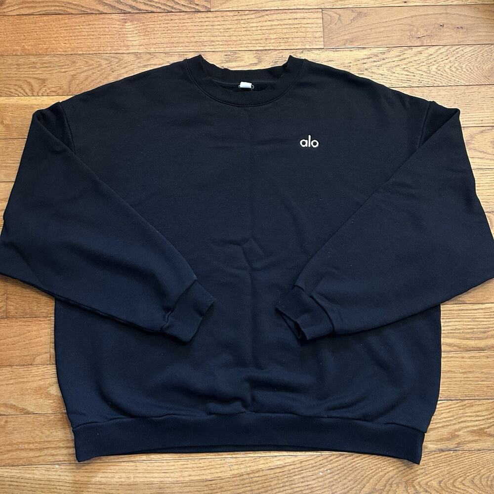 Alo Yoga Black Fleece Pullover Sweatshirt XL